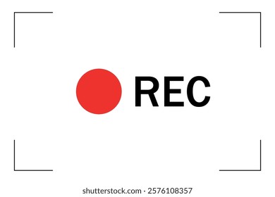 Camera frame viewfinder screen of video recorder, recording video screen, display full hd format, digital display interface. Camera viewfinder, rec icon۔