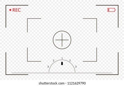 Camera frame viewfinder vector screen of video recorder digital display with photo camera frames with transparent background