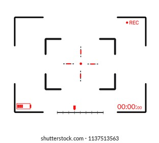 Camera frame viewfinder vector screen of video recorder digital display with photo camera frames with transparent background. Vector illustration