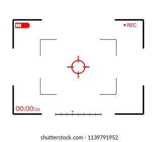 Camera frame viewfinder vector screen of video recorder digital display with photo camera frames with transparent background. Vector illustration