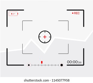 Camera frame viewfinder vector screen of video recorder digital display with photo camera frames with transparent background. Vector illustration