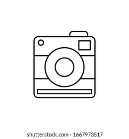 Camera front device icon. Simple line, outline vector elements of shooting equipment for ui and ux, website or mobile application