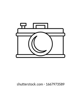 Camera front device icon. Simple line, outline vector elements of shooting equipment for ui and ux, website or mobile application