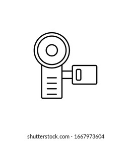 Camera front device icon. Simple line, outline vector elements of shooting equipment for ui and ux, website or mobile application