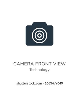 Camera front view icon vector. Trendy flat camera front view icon from technology collection isolated on white background. Vector illustration can be used for web and mobile graphic design, logo, 