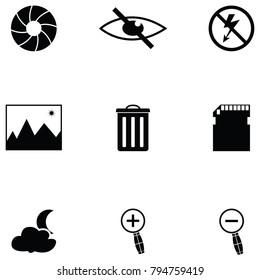 camera function icon set