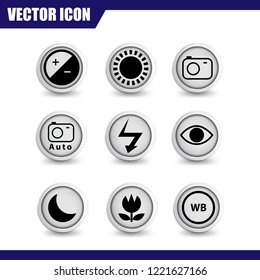 Camera Function Icon Set Vector Template. Icon Sign Element