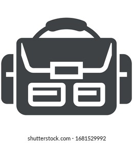 Camera Gadget Bag black icon on white background