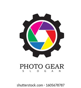  camera and gear icon isolated on white background repair