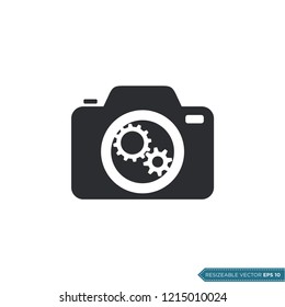 Camera and gear Icon Vector Template Illustration Design