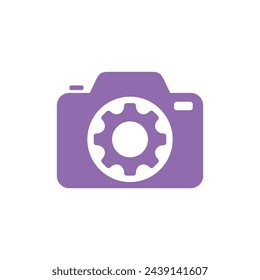 Camera and Gear Icon Vector Template Illustration Logo Design