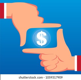 The camera gesture and money