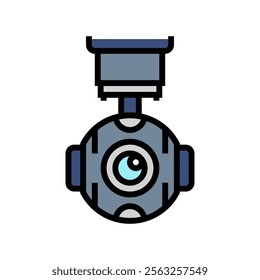 camera gimbal aerial vehicle color icon vector. camera gimbal aerial vehicle sign. isolated symbol illustration