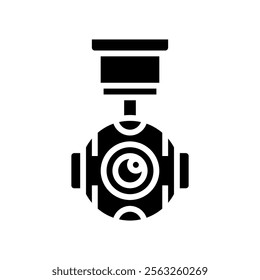 camera gimbal aerial vehicle glyph icon vector. camera gimbal aerial vehicle sign. isolated symbol illustration