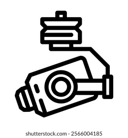 camera gimbal aerial vehicle line icon vector. camera gimbal aerial vehicle sign. isolated contour symbol black illustration