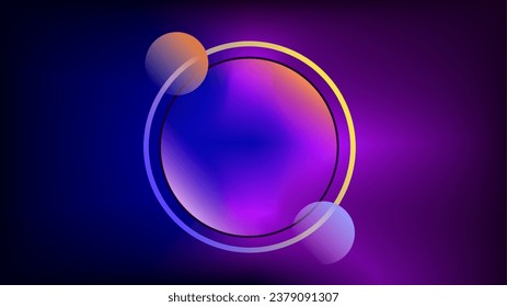 Camera glass lens circle frame with mesh of colors dark gradient background