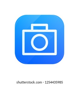 Camera glossy flat icon, photo symbol