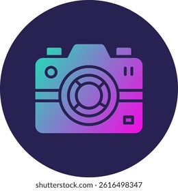 Camera Glyph Circle Gradient Icon