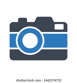 camera glyph color vector icon