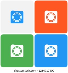 camera glyph flat icon, material design color, vector illustration