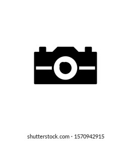 Camera glyph icon black and white