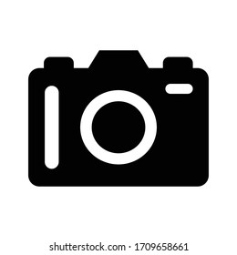Camera with glyph icon illustration