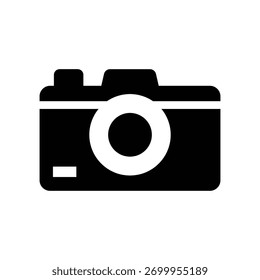 Gráfico de Vector de ilustración de icono de glifo de cámara. Gráfico simple del Vector de la ilustración del elemento, conveniente para el App, los Sitios web, y las presentaciones aisladas en el fondo blanco