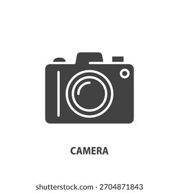 Camera glyph icon. Photography vector symbol. 