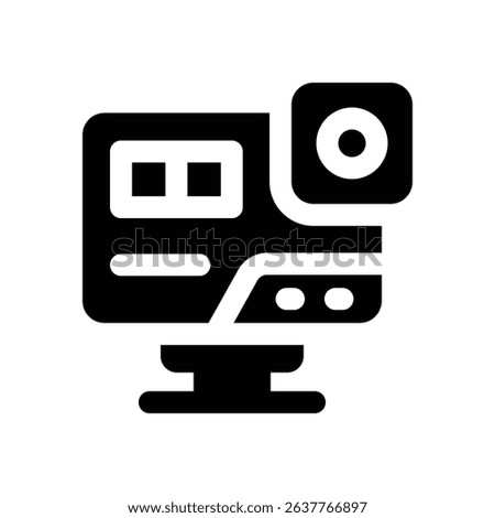 camera glyph icon. Strong and solid vector icon for websites, mobile interfaces, presentations, and visual branding. High quality and easy to edit.