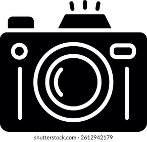 Camera Glyph Icon Vector Design