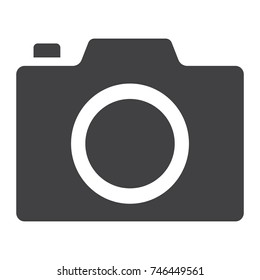 Camera glyph icon, web and mobile, photo sign vector graphics, a solid pattern on a white background, eps 10.