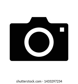 camera glyphs flat vector icon