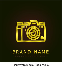Camera golden metallic logo