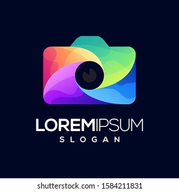 camera gradient color logo design