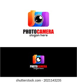 Camera gradient colorful logo design