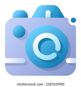 Camera Gradient Flat style icon vector design and illustration template