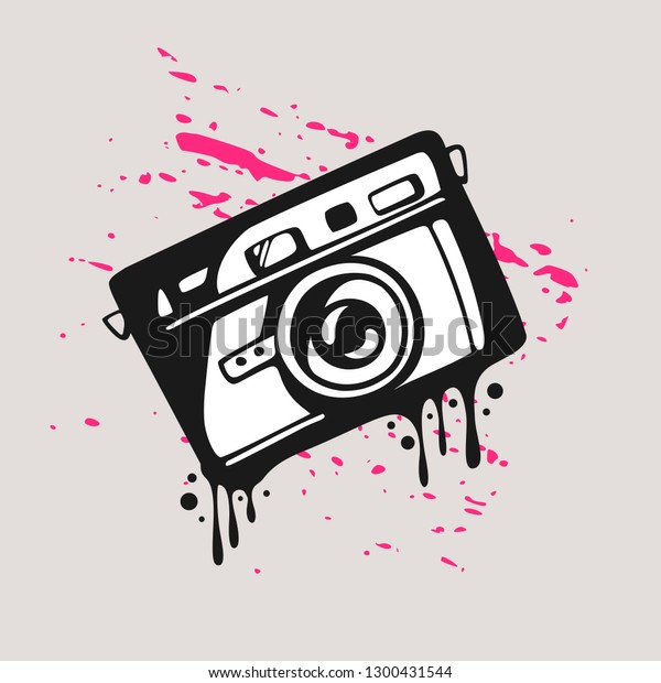 Camera Graffiti Style Vector Illustration Stock Vector (Royalty Free