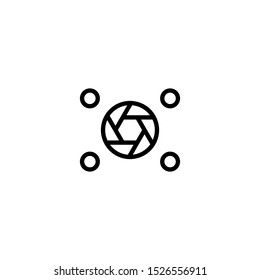 Camera graphic design template, vector isolated illustration