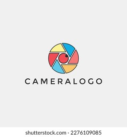 camera graphic vector illustration colorful logo design