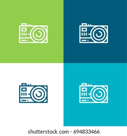 Camera green and blue material color minimal icon or logo design