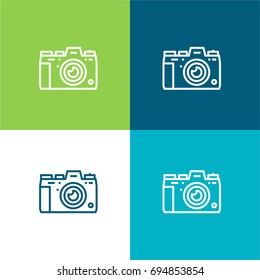 Camera green and blue material color minimal icon or logo design