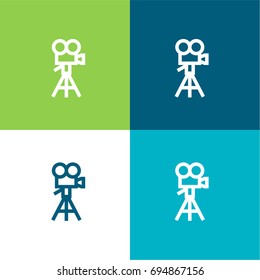 Camera green and blue material color minimal icon or logo design