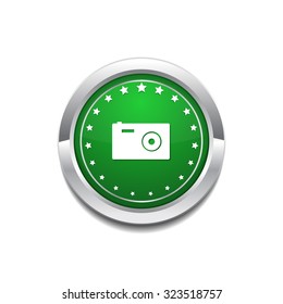 Camera Green Vector Icon Button