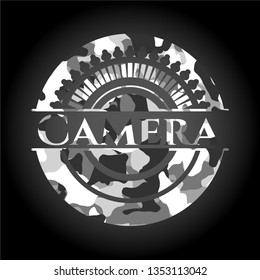 Camera grey camo emblem