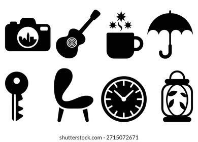 Linterna del reloj de la silla dominante del paraguas de la taza de la guitarra de la cámara