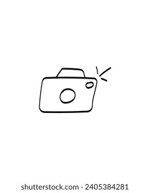 camera hand draw icon, vector best line icon.