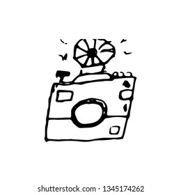 camera hand drawn doodle sketch 