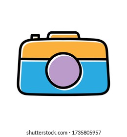 camera hand drawn icon vector design