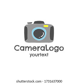 camera hand drawn logo design. funny icon