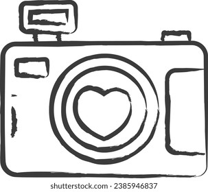 Camera hand drawn vector illustration